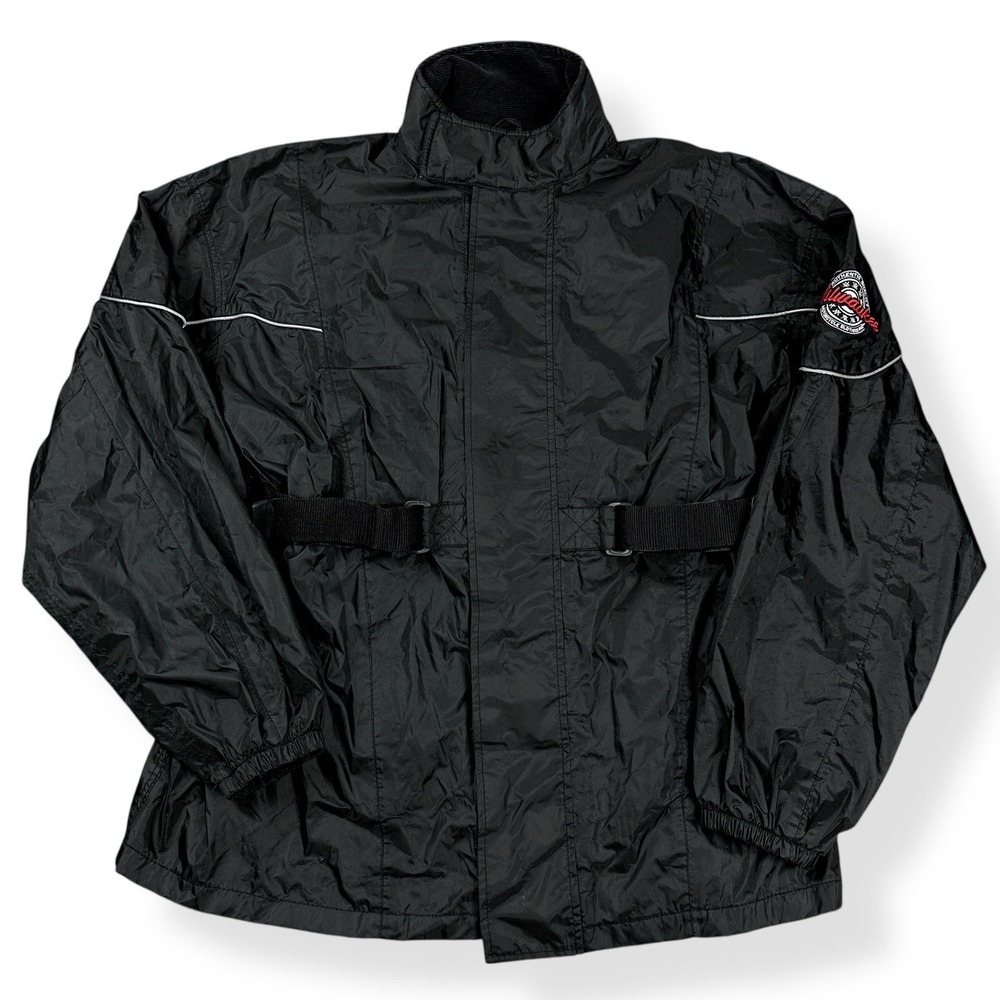 Milwaukee Motorcycle Rain Jacket Men's Size M Cycle Riding Coat Full Zip Cinched